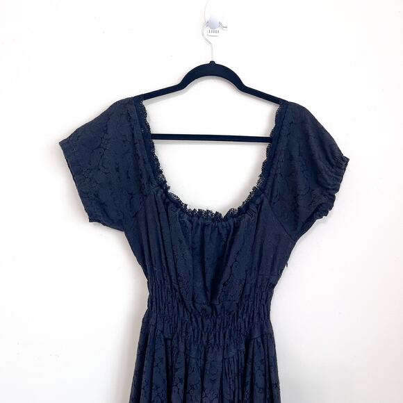 Milkmaid Whimsigoth Victorian Dark Romantic Dress Size M Black Ren Faire Ruffle - Picture 8 of 16